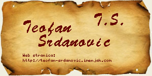 Teofan Srdanović vizit kartica